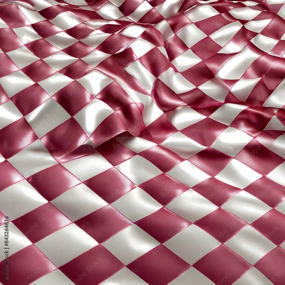 Aufkleber diagonal pink checkered in the white background generative ai