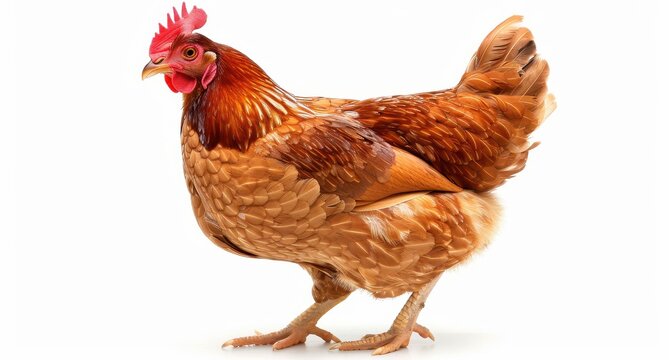 Vibrant red rooster with striking feathers