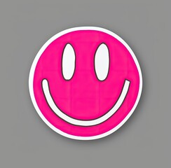 "Bold and Cheerful: Simple Flat Vector Smiley Face Sticker with a Bold Outline"