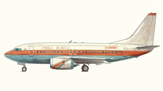 Vintage airplane illustration for travel or aviation themed designs