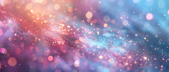 Ethereal abstract background with radiant bokeh lights and a galaxy-inspired color palette, perfect for festive or dreamy themes.