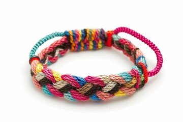 Braided Friendship bracelet, isolated on white