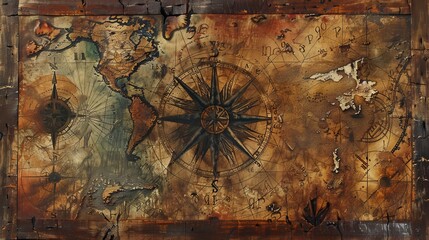 Fototapeta premium Vintage Fantasy World Map For Adventure, Travel, And Game Design