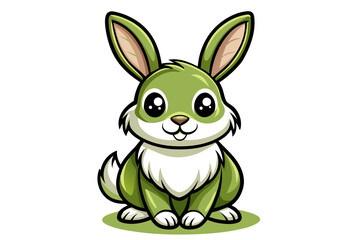 cute Rabbit different style vector illustration line art 