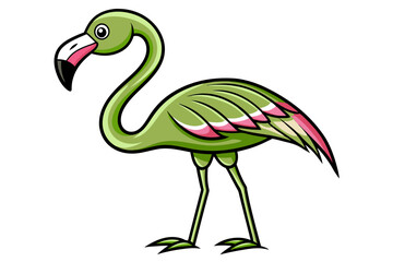 Flamingo different style vector illustration line art