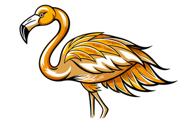 Flamingo different style vector illustration line art