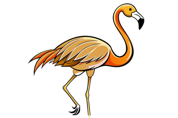 Flamingo different style vector illustration line art