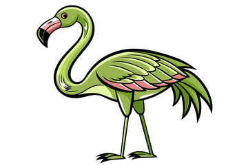 Flamingo different style vector illustration line art