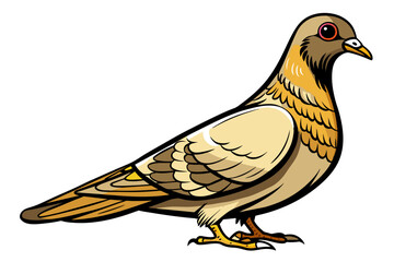 Pigeon different style vector illustration line art