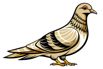Pigeon different style vector illustration line art
