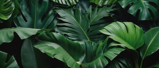 Obraz premium tropical forest leaf background. tropical leaves backdrop
