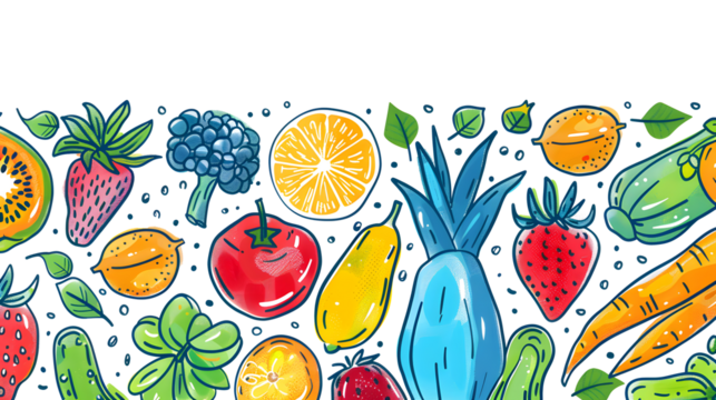 wallpaper or Frame of different exotic fruits on background, Space for text