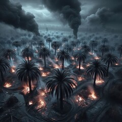 Palm Plantation on Fire: A Threat to Nature and Humanity