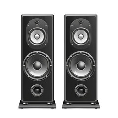 Fototapeta premium Two black speakers with white rims