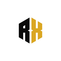 RX logo design vector modern gold and Black 