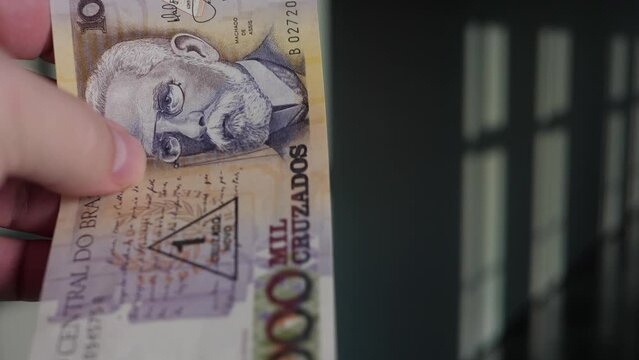Old Brazilian 1000 Cruzeiros Banknote Featuring Machado de Assis Image