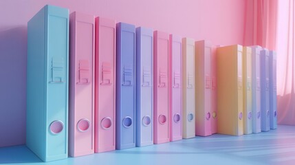 Binders icon 3d blender pastel color Abstract background with light colour palette