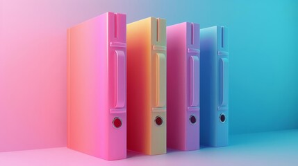 Binders icon 3d blender pastel color Abstract background with light colour palette