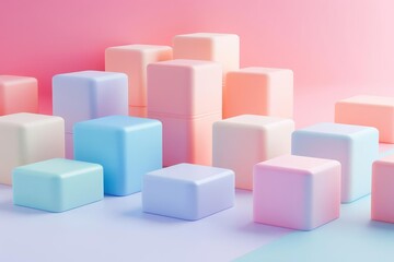 Obraz premium CRM software icon 3d blender pastel color Abstract background with light colour palette