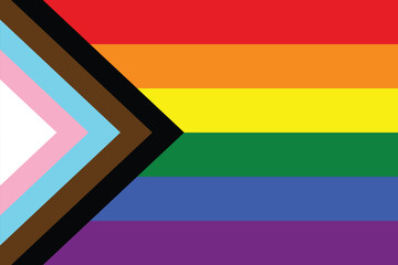 LGBT progress pride flag.