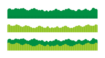 ストライプ柄のもこもこした草むらのかわいい背景用グラフィック素材