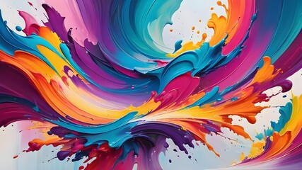 Obraz premium Abstract painting with vibrant colors . Fantasy concept , Illustration painting.