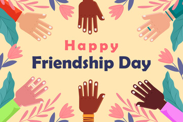 Fototapeta premium flat design happy friendship day background illustration