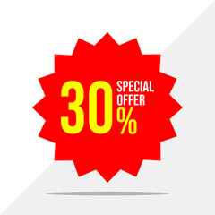 Exclusive 30% Discount Vector Template for Marketing