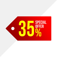 Editable 35% Discount Vector for Seasonal Sales