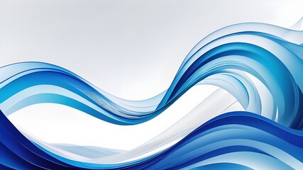 Blue abstract wave background with white background.