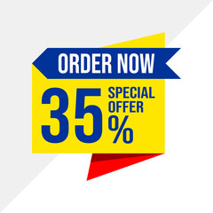 Vibrant 35% Special Offer Graphic for Digital and Print Ads