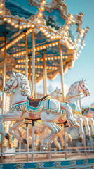 Summer camp June 1 Children's Day Carousel carnival background