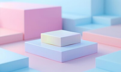 Obraz premium Stamp pad icon 3d blender pastel color Abstract background with light colour palette