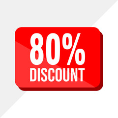 Set of sales discount promotions made of numbers. Vector Illustration of 80% percent discount for your unique sale poster, banner ads