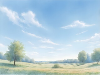 Obraz premium summer sky over meadow 