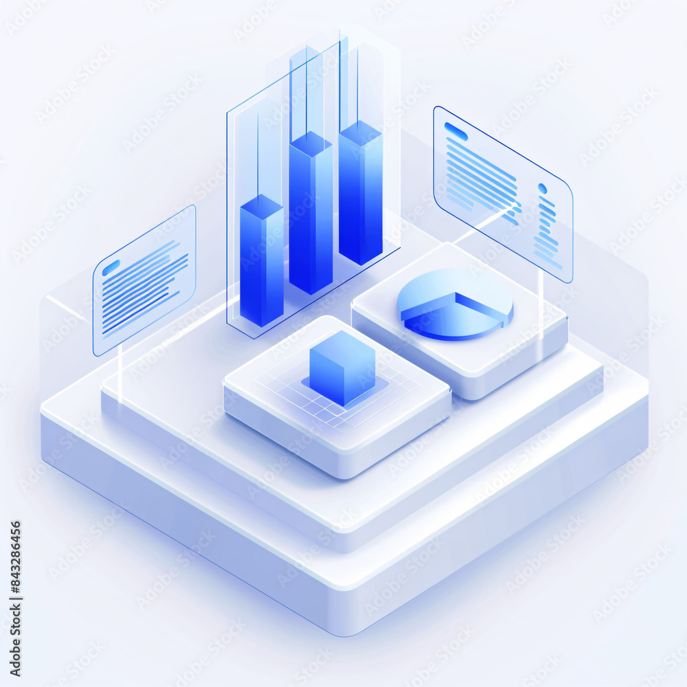 Poster 3d technology three-dimensional icon internet finance cloud computing storage element