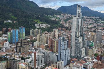 Urban Panorama: An aerial view of Bogotá from the Torre Colpatria reveals the sprawling cityscape....
