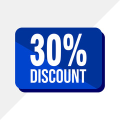 Set of sales discount promotions made of numbers. Vector Illustration of 30% percent discount for your unique sale poster, banner ads