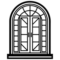illustration of window and door, suitable for window fabrication logo and etc