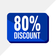Set of sales discount promotions made of numbers. Vector Illustration of 80% percent discount for your unique sale poster, banner 