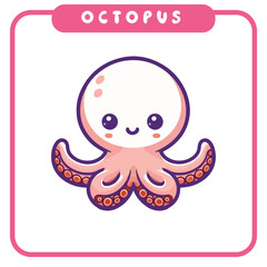 Cute octopus, coloring book