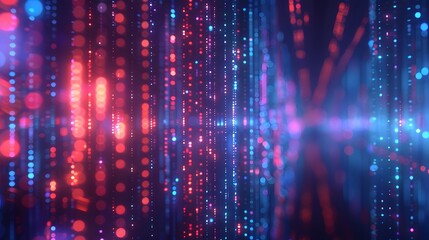 Abstract digital background featuring interconnected lines and nodes with pulsating neon lights, symbolizing network connectivity and data flow.
