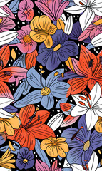 Seamless pattern of flower.