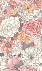 Seamless pattern of flower.