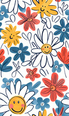 Seamless pattern of flower.