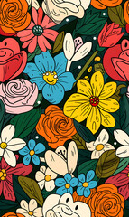 Seamless pattern of flower.