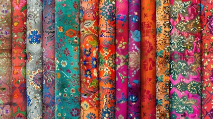 Colorful abstract patterns inspired by baroque designs in the Autumn collection featuring Mughal artwork