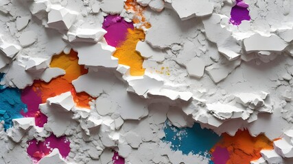White rough filler plaster façade wall texture background