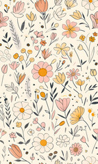 Seamless pattern of flower.