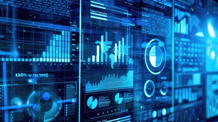 Obraz premium Unclear Data Visualization - Lines and Bars